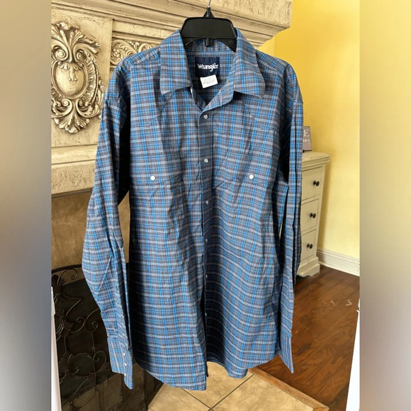 Wrangler Other - Men’s Wrangler Size Large Long Sleeve Pearl Button Down Shirt
